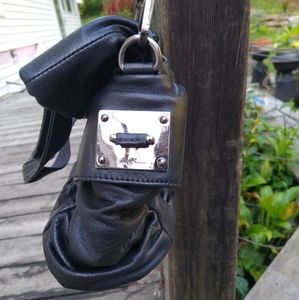 Donald J. Pliner Leather Pleated Shoulder bag.